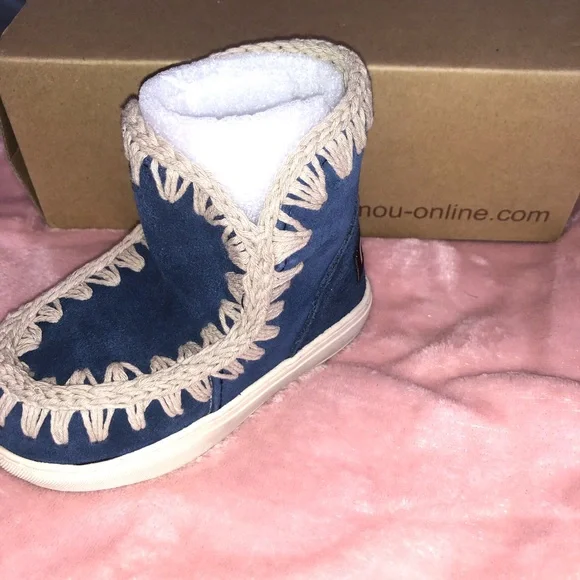 Mou Mini Summer Eskimo Sneakers Blue - NEW
